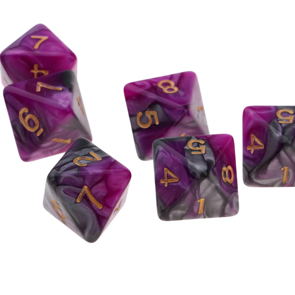 10 Pieces Polyhedral Dice Set Multi-sided Dice D8 for TRPG D& Dragons Game 8-sided Dice Set 