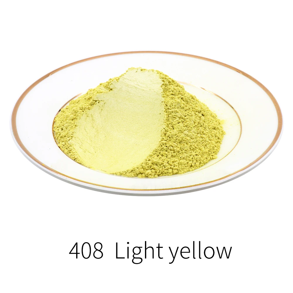 

Light Yellow Pearl Powder Pigment Christmas Decorations for Automotive Coatings Arts Nails Crafts YB408 10/50g Mica Pearl Powder