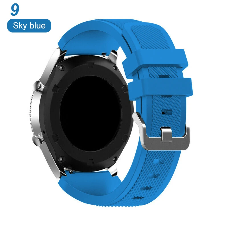 Sky blue 9 22 мм силиконовый спортивный ремешок для часов Galaxy watch 46 мм для samsung gear S3 Classic Frontier для huawei watch Gt ремешок - Цвет ремешка: Sky blue 9