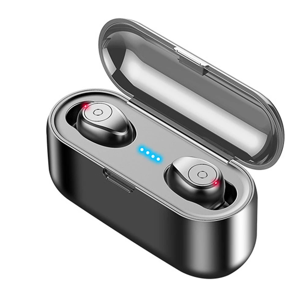 Беспроводные наушники Bluetooth 5,0, спортивные водонепроницаемые наушники с громкой связью F9 TWS, гарнитура с внешним аккумулятором 2000 мАч - Название цвета: 1