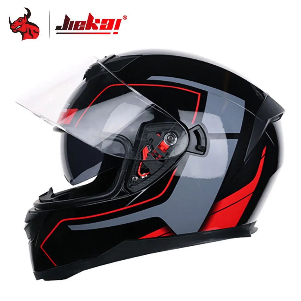 

JIEKAI Motorcycle Helmet Full Face Motocross Helmet Capacete da Motocicleta Cascos Moto Casque Doublel lens Racing Riding Helmet