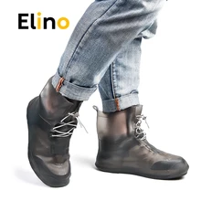 Elino PVC Waterproof Shoe Cover Travel Rain Overshoes Reusable Shoe Protection Anti-slip Thicken Cycle Rain Boots for Men Women