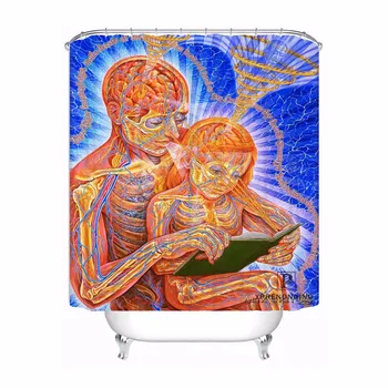 

Custom Alex Grey Desktop Waterproof Shower Curtain Home Bath Bathroom s Hooks Polyester Fabric Multi Sizes180509-02-09