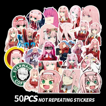 

50PCS Anime Darling in the FranXX Zero Two 02 Stickers Cosplay Glossy DIY Collectible Gift
