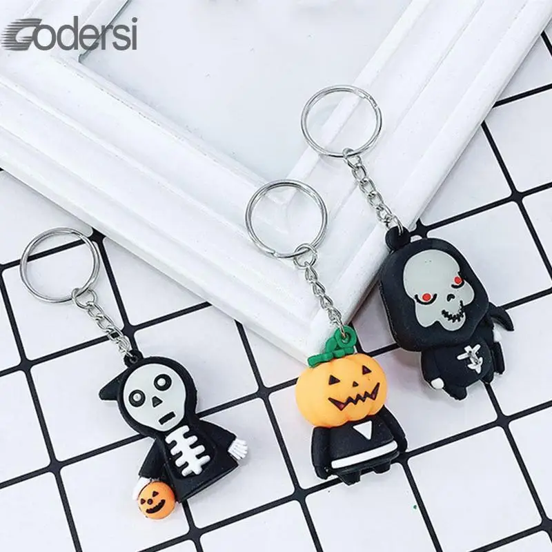 

Motorcycle Car Keychain Holder Key Rings Hallowen Style Pumpkin Key Chain Hand Car Keyring Gift Creative Auto Accessories