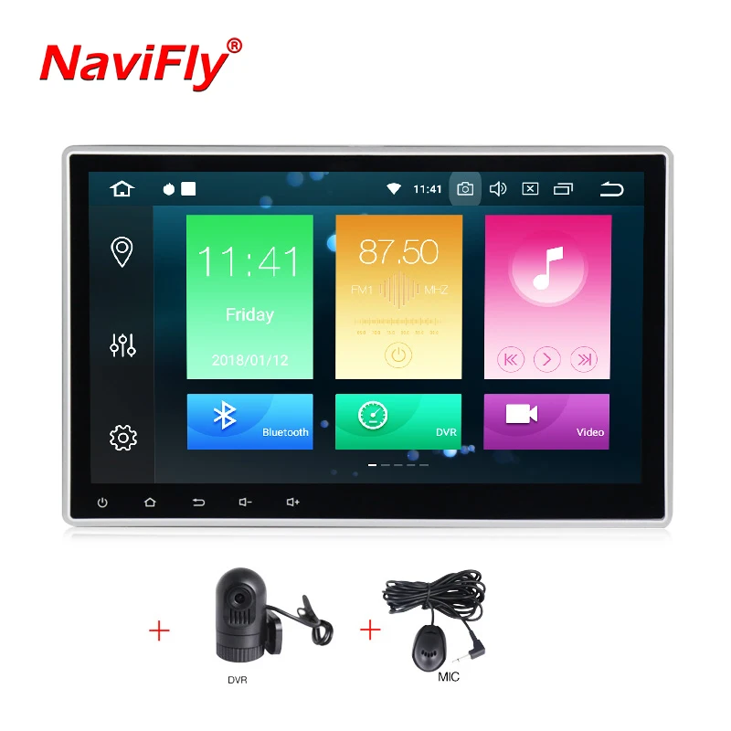 with DVR 4 ГБ ОЗУ 32 Гб ПЗУ 2din android 9,0 10,1 дюймов Универсальный Автомобильный DVD gps Навигатор Радио Видео Стерео мультимедийный плеер с wifi BT USB - Цвет: with DVR