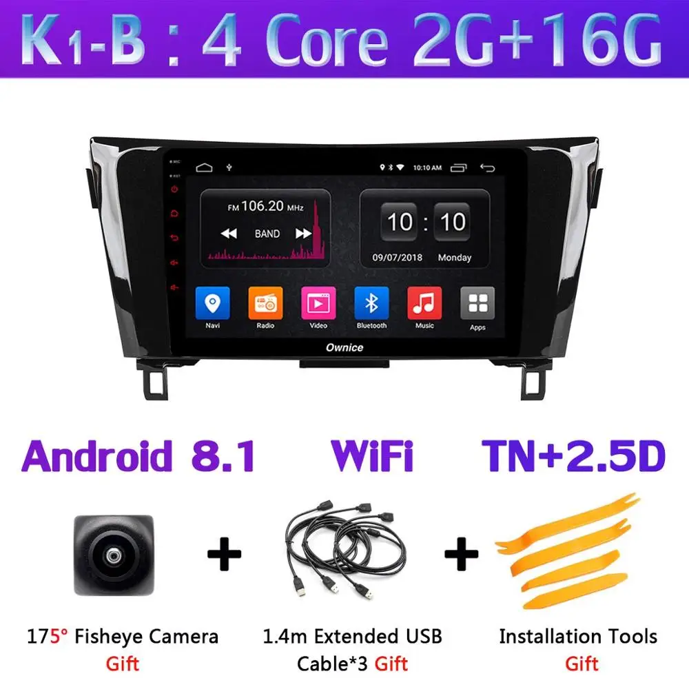 K1-B 10," 360°Panoramic Android автомобильный gps радио для Nissan Qashqai X-Trail X 2013 CarPlay DSP 4 аппарат не привязан к оператору сотовой связи - Цвет: K1-B