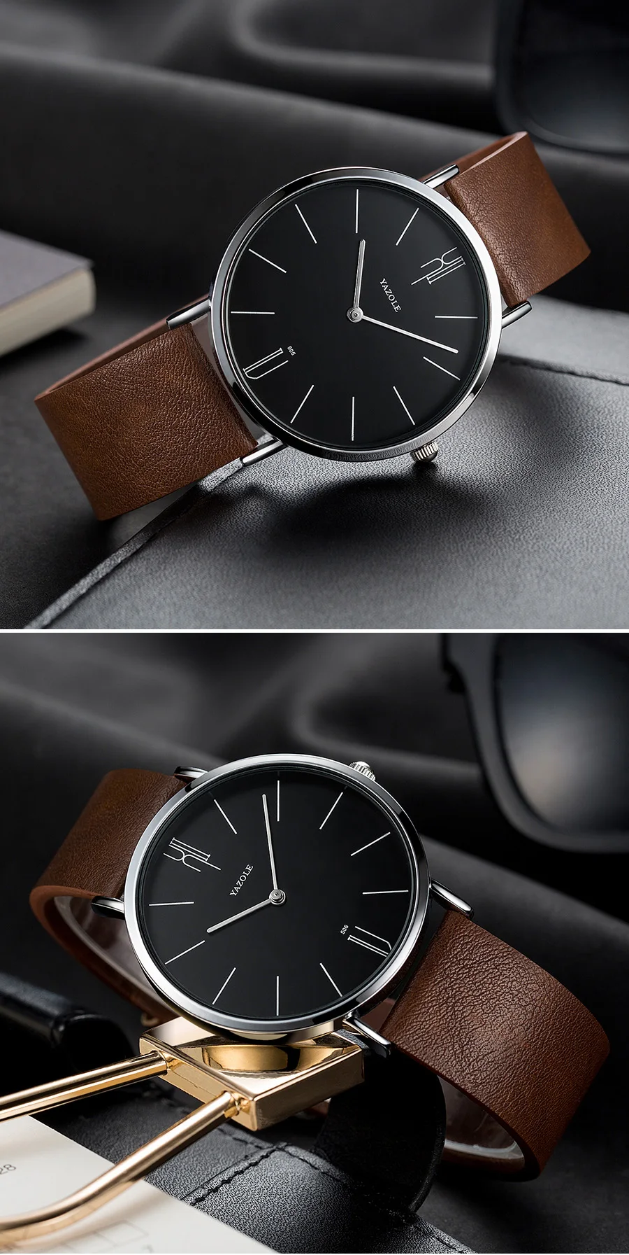 New Men's Watch Minimalist Modern Creative Quartz Watch For Men UltraThin Leather Casual Male Wristwatch Clock Relogio Masculino