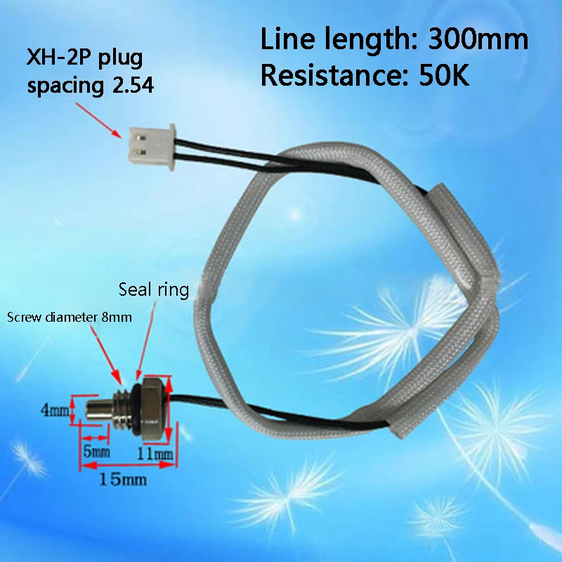 

Water heater Gas water heater temperature sensor Temperature probe Resistance: 10K / 50K