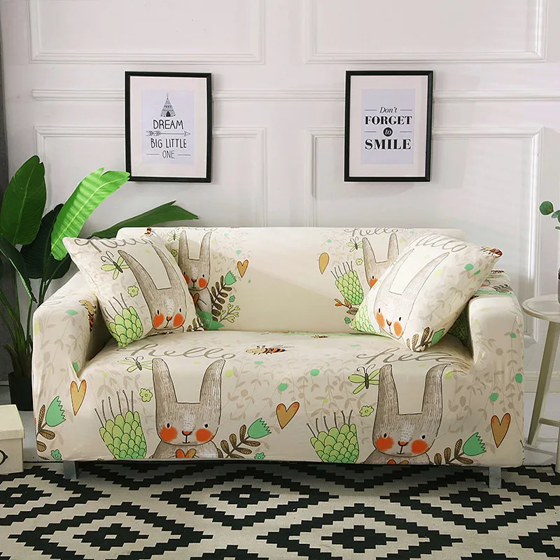 Геометрические эластичные чехлы для диванов, хлопковые эластичные Угловые диванные полотенца, один диванчик, чехлы для диванов для гостиной, домашние животные, диван - Цвет: Color 19