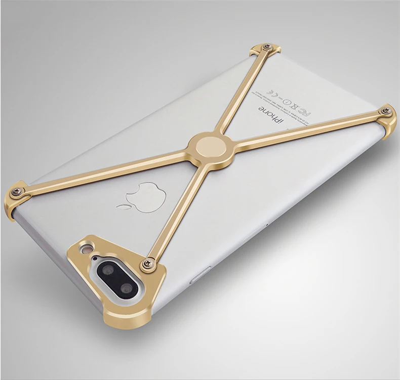 Роскошный Алюминиевый металлический бампер чехол для iPhone 8 7 6 6s/Plus ультратонкий противоударный чехол для телефона Apple iPhone 7 8/Plus бампер