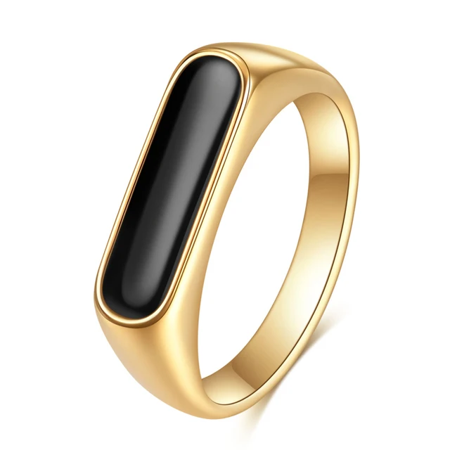 2021 New Ins Style Matching Drop Glaze Gold Statement Rings For Women Christmas Gift Stainless Steel Gothic Jewelry Accessories 