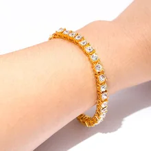 Прямая от производителя, Amazon горячая Распродажа, хип-хоп однорядные сверла 5 мм браслет, Мужская полная дрель хип-хоп браслет аксессуары