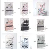 5 Pockets Wall Mounted Bag Waterproof Bedroom Home Storage Hanging Pocket with Hooks Cotton Linen Fabric Sundries Organizer 2