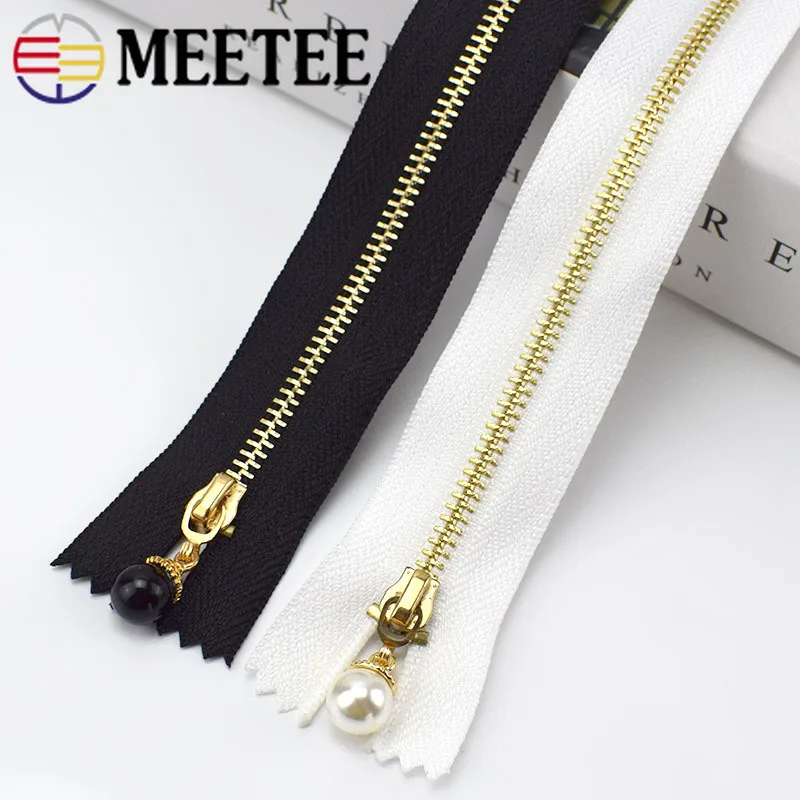

3pcs Meetee 3# Metal Close End Zippers 20/30cm Gold Teeth Long Zip Closure for Sewing Bags Down Jacket Skirt Clothing Accessory
