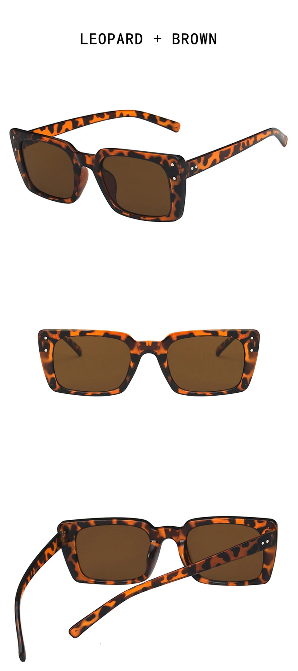 XaYbZc Vintage Rectangle Sunglasses Women Leopard Ladies Sun Glasses Retro Brand Designer Travel Eyewear UV400 womens ray bans