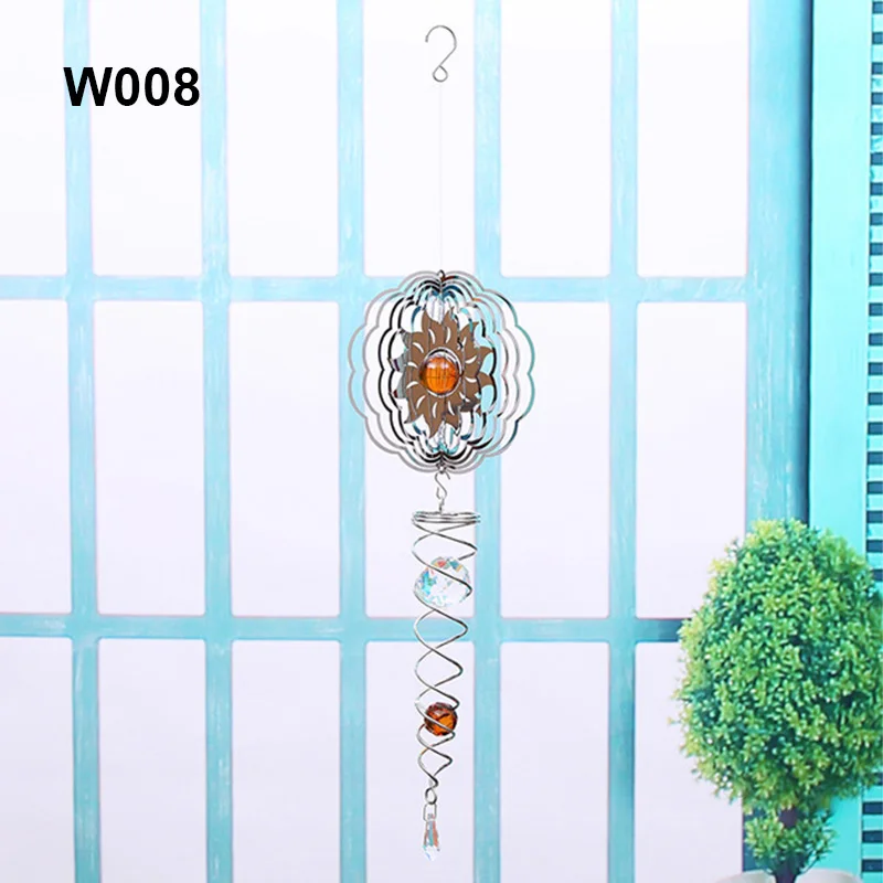 W008 Новинка, распродажа, 3D Металл, вращающийся колокольчик, вихрь, вращающаяся, подвесная, домашний декор, украшение для окна комнаты - Цвет: W008