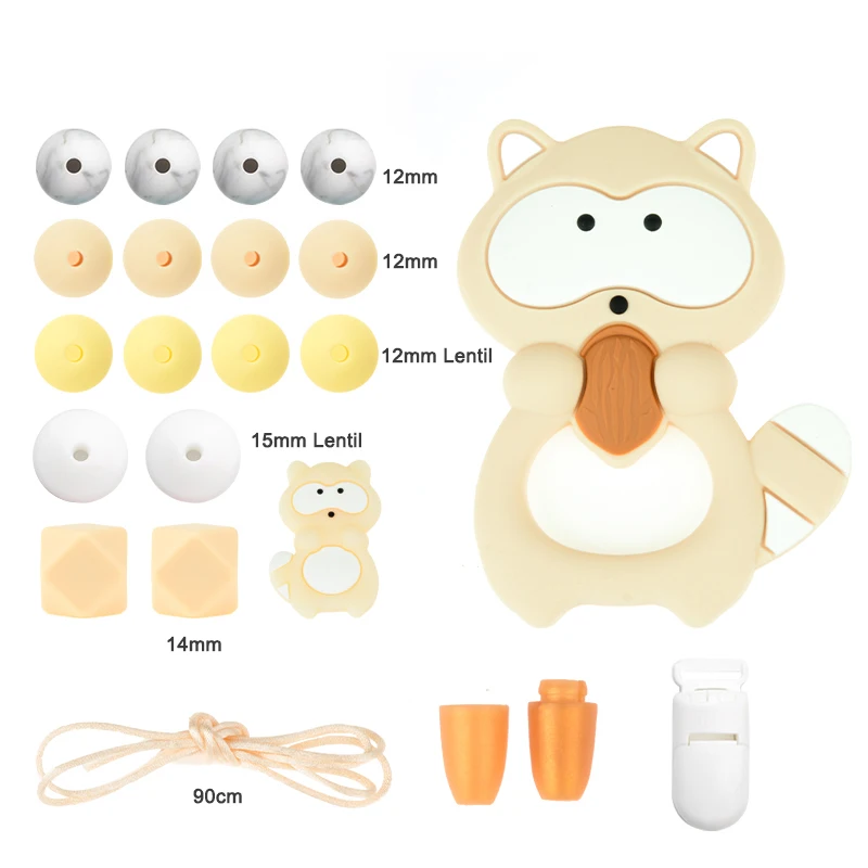 Teething Toys Silicone Teething Toys Baby Teething Toys Silicone Teether Silicone Teething Beads LOFCA Baby Silicone Teether For DIY Baby Teething Necklace Toys Making Personality Pacifier chain Food Grade Silicone Beads Set