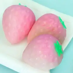 Jouet à presser à la fraise, récupération rapide, soulage le Stress, joli décompression, Fidget à la fraise pour se détendre 