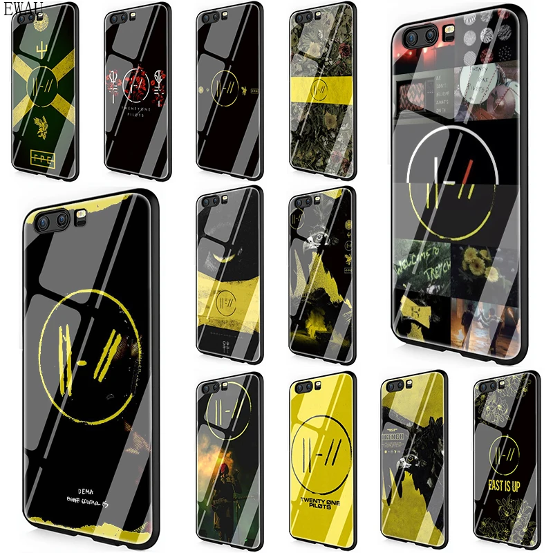 

EWAU Twenty One Pilots 21 Tempered Glass phone case for Huawei P10 P20 P30 Lite Pro P Smart