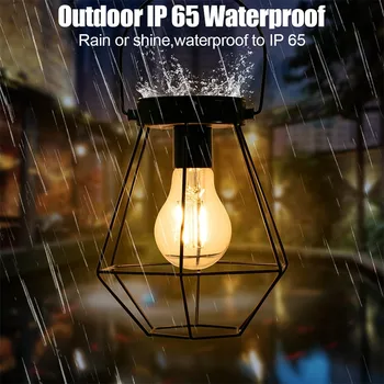 

Decoration Pendant Light Stainless Steel Solar Light Garden Light Wrought Iron Lantern Hanging Lamp Simple Nordic Style