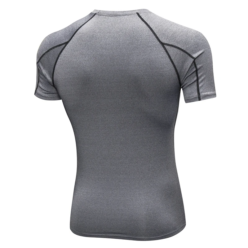 Acefancy Black Cop Top Compression Short Leeve T Shirt Sport for Men Gym Shorts Stretchy Tops 71605 Male Sportwear Gym Clothes