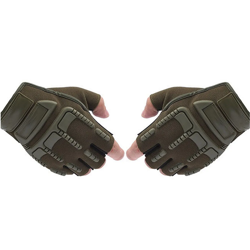 Army Green 1 пара для верховой езды, тактические, фитнес, половина пальца, быстросъемные спортивные перчатки, защитный костюм, устойчивая силиконовая прокладка, противоскользящие - Цвет: Army Green