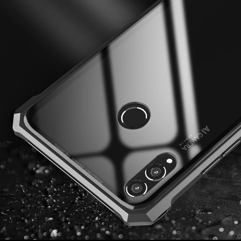 Роскошный металлический чехол-бампер для huawei Honor 8X Max, прозрачная задняя крышка из закаленного стекла для huawei Honor 8X Max, чехол 8 X