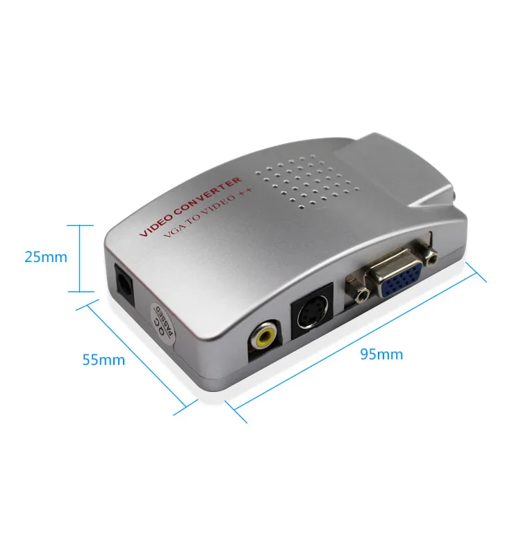 VGA to AV 컴포지트 S-비디오 컨버터 어댑터 스위치 박스 1080p 지원 NTSC/PAL for Computer Laptop PC