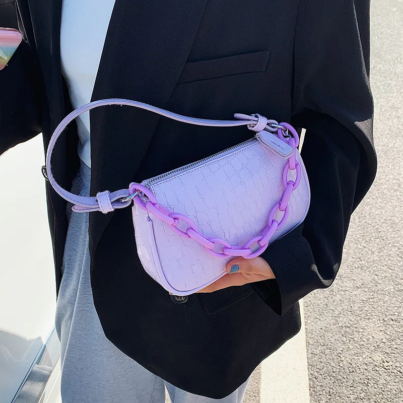 

Candy Color Small PU Leather Shoulder Bags For Women 2020 Chain Design Handbags Female Travel Totes Lady Fashion Hand Bag