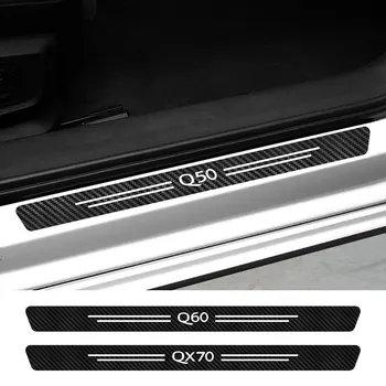 

4PCS Car Sill Protective Sticker For Infiniti IPL Q30 Q50 Q60 Q70 QX30 QX50 QX60 QX70 QX80 Auto Accessories Carbon Fiber Decal