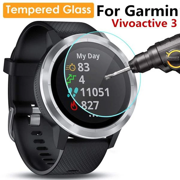 2 шт. прозрачное закаленное стекло для Garmin Vivoactive 3 Защита экрана прозрачная