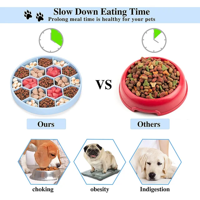 Bol d alimentation lente en Silicone antid rapant pour chien bol de nourriture lente pour animal