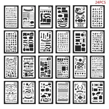 

24pcs/set Children Painting Template Hand Account DIY Album Drawing Board Stencil Hollow Ruler