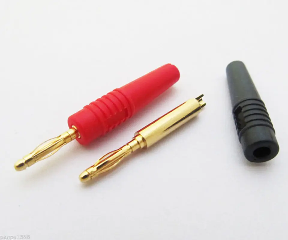 2pcs 2 Colors High Quality 2mm Mini Banana Plug Male Audio Connectors