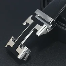 2021 Models Brand-Name Leather Automatic Buckle Top Layer Belt Pure Men's Business Pants Belt H-Shaped Belt Buckle