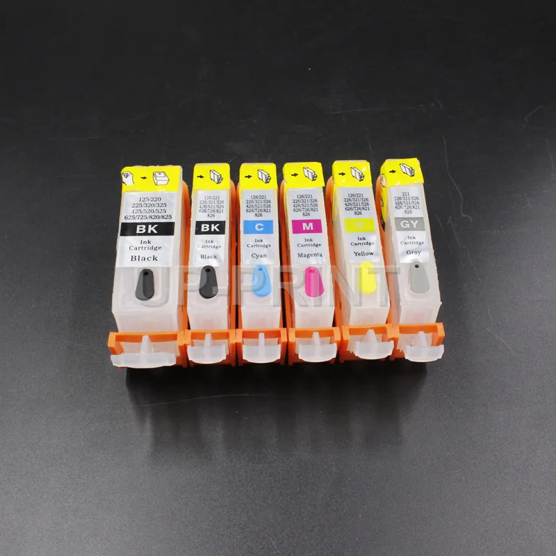 До 6 шт. PGI225 CLI226GY многоразовые картриджи совместим с Canon PIXMA MG8120/6120