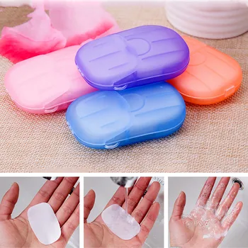 

20pcs/box Soap Paper Mini Foaming Soap Paper Disposable Soap Paper Scented Slice Paper Soap Portable Ourdoor Soap Slice