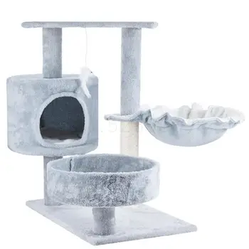

256 Cat Climbing Frame Cat House Cat Tree Integrated Small Cat Toy Tongtianzhu Four Seasons Solid Sisal Cat Grab Villa