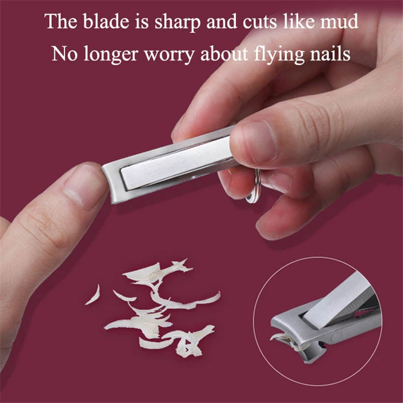 Nail Clipper 1PC Foldable 0.5cm Ultra-thin Portable Stainless Steel Nail Toe Cutter Trimmer Scissor Manicure Pedicure Tool Fingernail Clipper