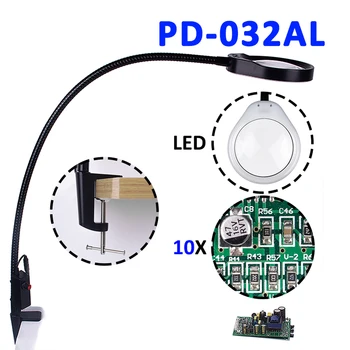 

Lens 3X 5X 8X 10X LED Light Magnifier Glass Lamp Multi-Functional Clamp Type 48 LEDs Reading, Repair and Beauty Manicure