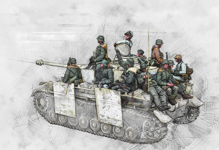 1/35 Resin Model Figure GK，Big Set (13 fig and accessories) No tanks Unassembled unpainted kit | Игрушки и хобби