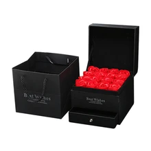 16 шт. ароматизированное мыло для тела с лепестками роз для ванны, подарок на День святого Валентина для свадебной вечеринки, полезный черный цвет