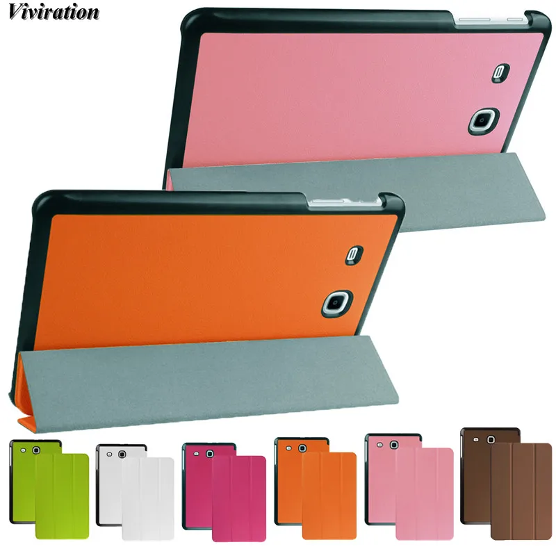 Flip Stand Cover For Samsung Galaxy Tab E 9.6 SM T560 T561 Litchi Pattern PU Leather Case High Quality Business Protective Shell