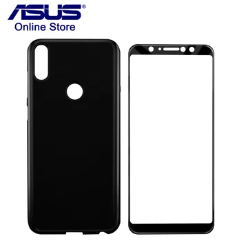 

ASUS Phone Case Silicone Transparent Case+Tempered Glass Protector Film for ASUS ZenFone Max Pro M1 ZB602KL Mobile Phone