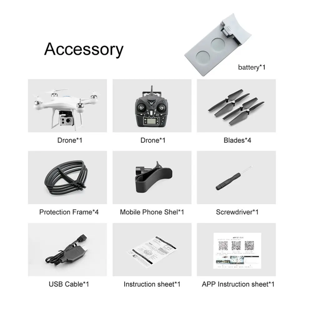 1080P white 1B S2 RC GPS Drone Aerial 5G WiFi 720P 1080P HD Camera with ESC Profissional Wide-angle APP Control Drone One Key Return - Цвет: 1080P white 1B
