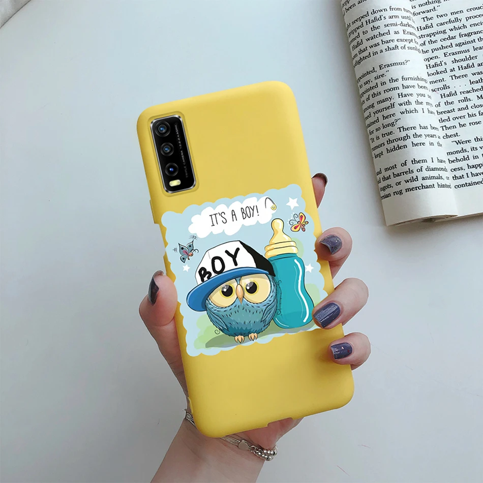 cell phone belt pouch For Vivo Y20 Y20i 2021 Y20s Case Silicone Fashion Daisy Sunflower Soft Heart Back Cover For Vivo V2029 V2027 Y 20 20s 20i Coque mobile flip cover