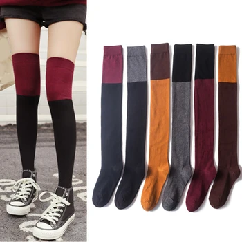 

Sexy Socks Stretchable Stockings Long Socks Women Warm Thigh High Socks For Ladies Girls New Fashion Striped Knee Socks Women