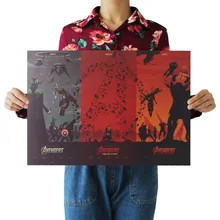 [A1099] Marvel 12 Ностальгический ретро плакат из крафт-бумаги экран для помещений кафе декоративная живопись