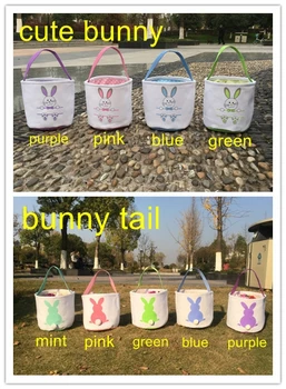 

10pcs/lot 11 styles good quality cheap price easter bucket 2019 Easter decoration canvas bags tote Easter tote easter bucket